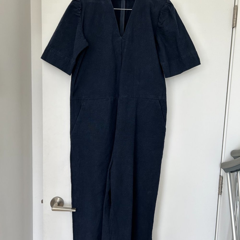 Cream Wide-Leg Short-Sleeve Jumpsuit - Picture 5 of 6